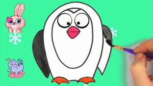 Drawing penguin for kids|Bolalar uchun pingvin chizish|Рисование пингвин для детей
