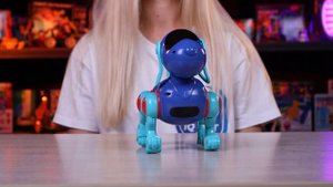 Собака IQ BOT DOG ходит поёт работает от батареек цвет голубой ( Арт ДетМир - 1000677275 )