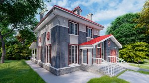 Дом 2 этажа, 16х14м