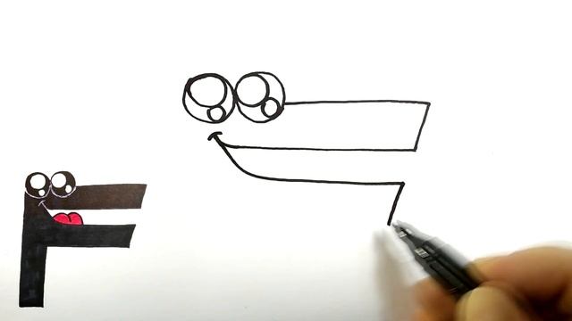 Alphabet Lore F, Кавайный рисунок смотреть онлайн