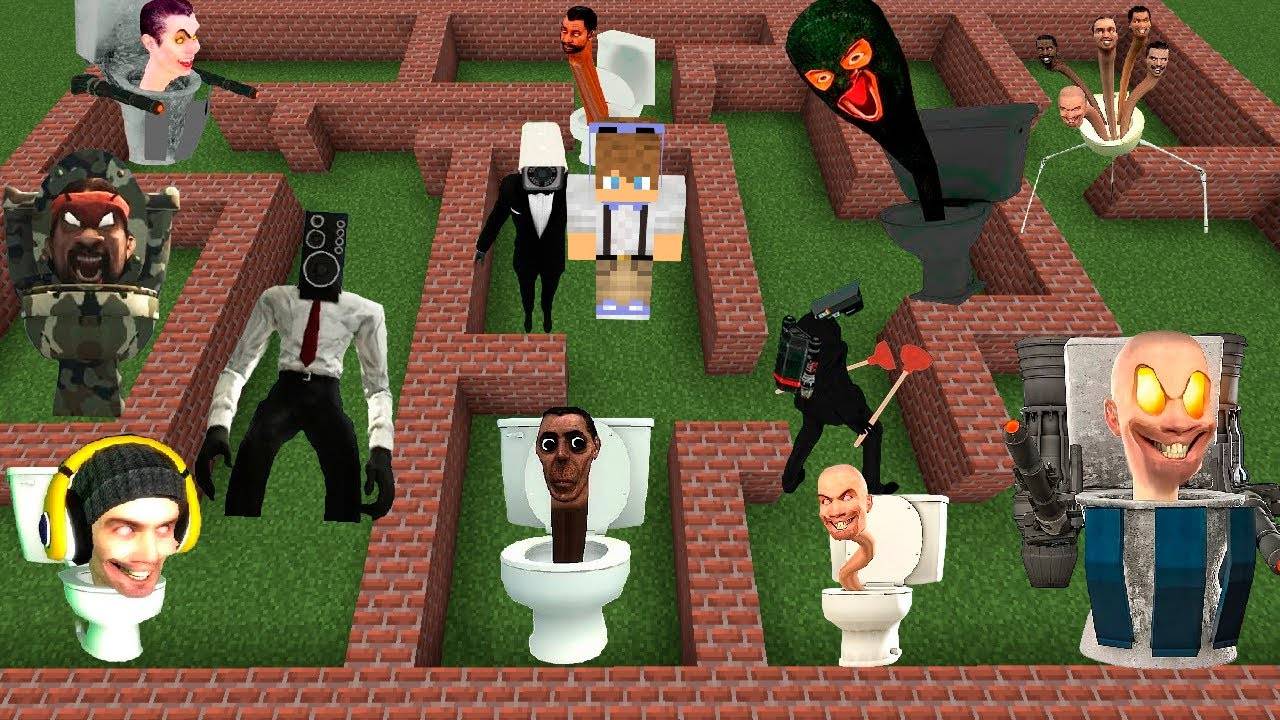 Я В ЛАБИРИНТЕ СКИБИДИ ТУАЛЕТОВ в МАЙНКРАФТ SKIBIDI TOILET MAZE MINECRAFT смотреть онлайн