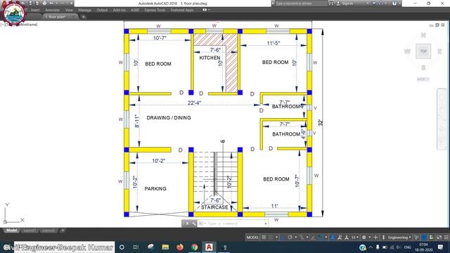 32 X 32 House Plan, Number of Pillar and Construction Cost | 1024 sq ft घर का नक्शा | Home Design смотреть онлайн