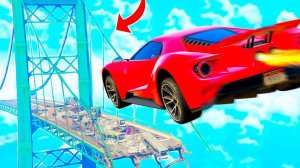 СМОЖЕТ ЛИ ТУРБО ГИПЕРКАР ТАЧКИ ПЕРЕЛЕТЕТЬ ЧЕРЕЗ СЛОМАННЫЙ МОСТ ? ЭКСПЕРИМЕНТЫ В ГТА 5 ОНЛАЙН