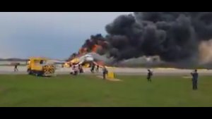 Пожар на борту SSJ 100 в Шереметьево