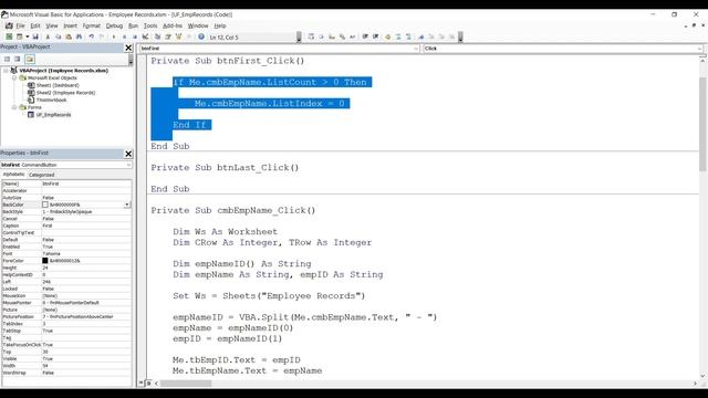 How To Create Next, Previous, First and Last Button To Move Records In Excel VBA | UserForm | Macro