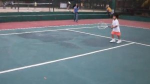 4 years old Korean  tennis student of Rick Manalo, Villa Gloria Angeles