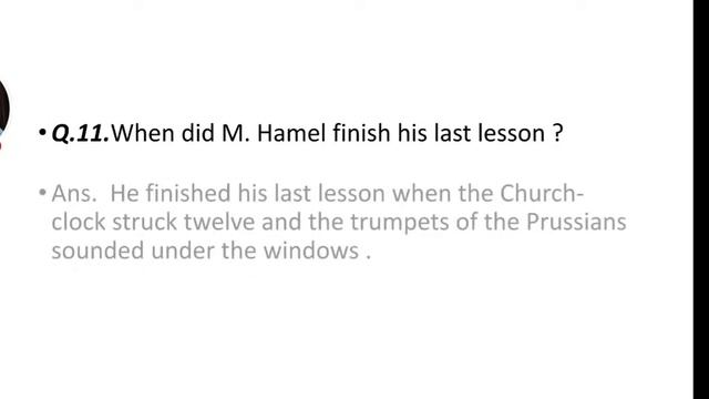 The Last Lesson | QUESTIONS AND ANSWERS | Class 12 |English