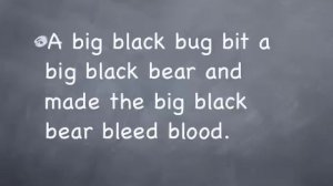 Tongue Twister: Big Black Bug