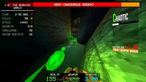 ULTRAKILL: MAP 1-2: The Burning World (New Game, All Secrets/Kills, Challenge, P Rank)