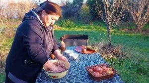 Grandma Baked Delicious Stuffed Stuffed in the Oven in the Village| LIFE IN AZERBAIJAN SWEET VILLAG