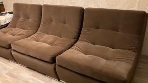 Монреаль - модульный диван (Лоуренс) во флоке Emmanuelle Lux