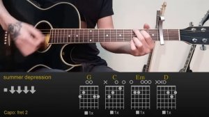 girl in red - summer depression | Easy Guitar Lesson Tutorial with Chords/Tabs and Rhythm