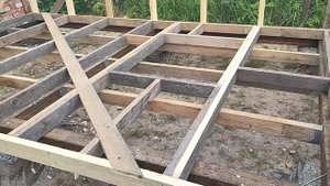 Хозблок 6х2.5. День 2. Еще две стенки.