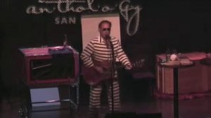 Russ T in costume singing Cell Block Number 9