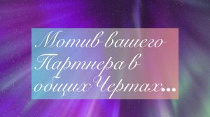 🌟Мотив вашего партера в общих чертах...