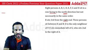 SBI Clerk Previous Year Question Paper | SBI Clerk Reasoning | SBI Clerk Last Year Question Paper