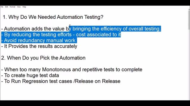 automation testing interview questions and answers - why do we needed test automation?