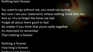 Ultracynic - Nothing lasts Forever lyrics.