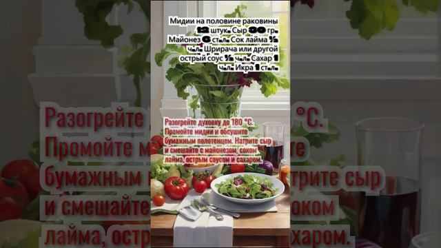 Запечённые мидии с острым сырным соусом