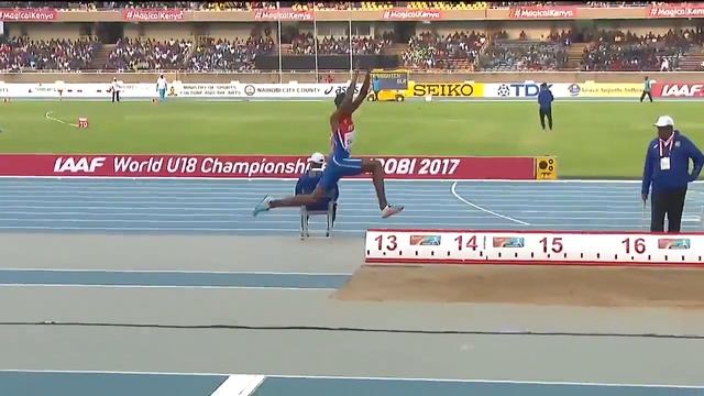 How Jordan Diaz jumped a World U18 best 17.30m in Nairobi.He's only just SIXTEEN! #wu18nairobi2017 смотреть онлайн