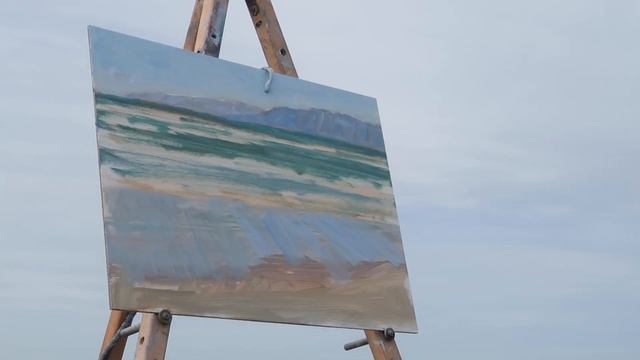 WINDY AND DESOLATE plein air OIL PAINTING ocean beach SAN FRANCISCO смотреть онлайн