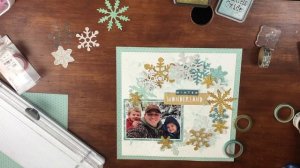 Two Page Scrapbook Layout Process Video: Winter Wonderland//Snow & Cocoa by Crate Paper