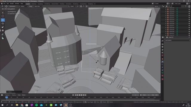 08. Shapes of the Buildings. ENVIRONMENT ILLUSTRATION FOR GAME ART in Blender