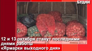 Работа «Ярмарки выходного дня» завершится 13 октября