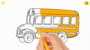 The Wheels on the Bus - Nursery Rhyme | Drawing and Coloring the Bus #trending #drawing #education