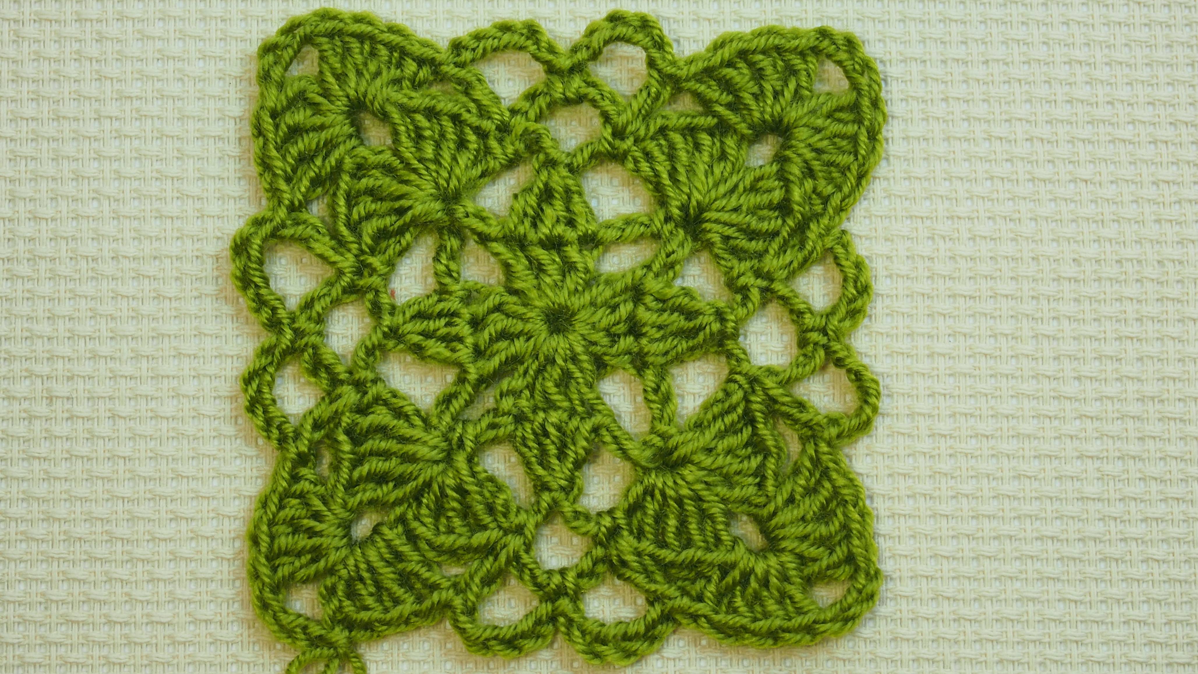 Как cвязать квадрат крючком. Вязание для начинающих Openwork square motif crochet Урок 39