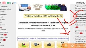 ICAR Technician Online Form Last Date Extended| Icar iari technician form date extended| icar onlin