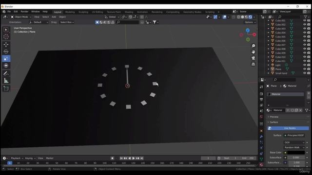 2. Material and Camera Setting. MODEL AND ANIMATE MOVING CLOCK in Blender