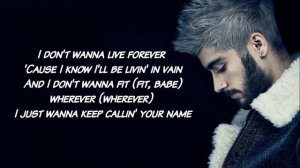 Zayn ft. Taylor Swift - I Don't Wanna Live Forever | Lyrics On Screen