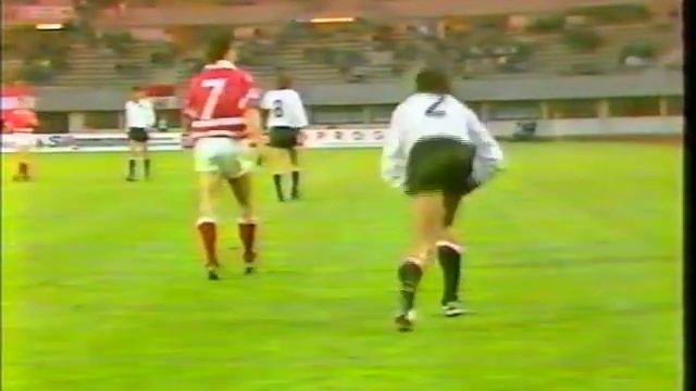 Kurzbericht Länderspiel Österreich vs Dänemark 0:4 27. 4. 1988 Debüt von Kurt Russ (Vokuhila)