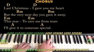 Last Christmas (Wham) Piano Cover Lesson in D with Chords/Lyrics