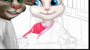 Раскрашиваем Говорящий Том и Анжела Глазной Врач Волшебная Раскраска для детей