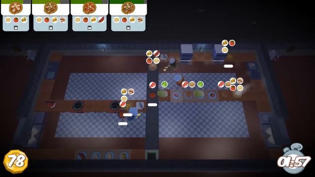 [World Record] Overcooked Level 4-4 3 player coop 3 stars score 280