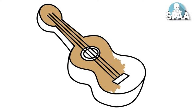 Cara Menggambar dan Mewarnai Gitar 🎸 Mewarnai Gambar Alat Musik Gitar смотреть онлайн