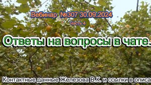 Железов Валерий. Вебинар 307. ч.4. Ответы на вопросы в чате.