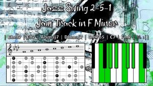 Джаз свинг 2-5-1 минусовка в F миноре/Jazz Swing 2-5-1 Jam Track in F Minor 🎸 Guitar Backing Track