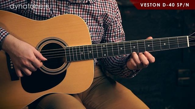 Обзор акустической гитары VESTON D-40 SP/N