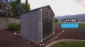 Пластиковый сарай WoodLook 2,4х2,2м среднего размера. Красивый хозблок для загородного дома.