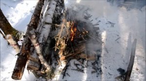 Winter lean to shelter in EXTREME cold weather & backcountry cooking