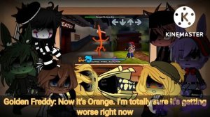 FNAF 1 + Springtrap React To Friday Night Funkin' Vs Rainbow Friends Mod || Gacha Club