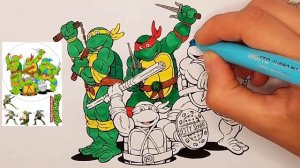 🐢🥷🏻 Черепашки-Ниндзя раскраска | Леонардо, Донателло, Микеланджело и Рафаэле #раскраска #рисование