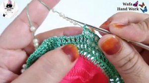 Crochet lace Sleeves Tutorial🧵💚🧵 Crochet Lace Dress Tutorial | Crochet Lace  Design for Kurti | New