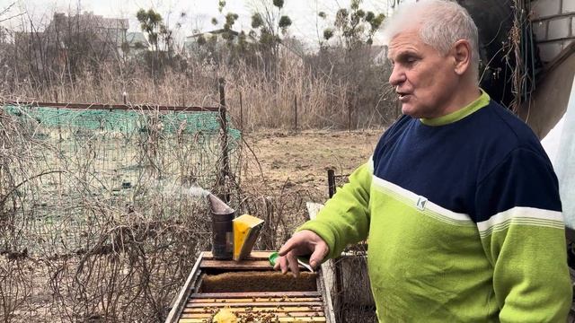Первая работа на пасеке весной