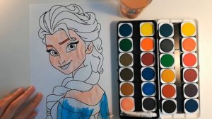 Elsa from Frozen. Coloring Elsa/ Раскраска, Холодное сердце Эльза