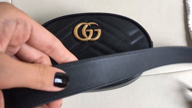 GUCCI GG Marmont matelassé leather belt bag unboxing try on haul смотреть онлайн