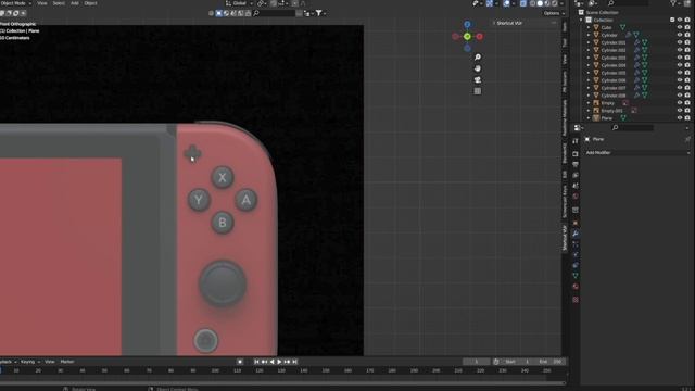 03 - Design Base Model & Buttons. NINTENDO SWITCH GAME CONSOLE in Blender